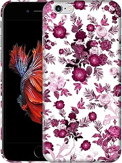 GlamCase for iPhone 6 / 6S, iPhone 6 / 6S Case - Pink Burgundy Floral Pattern Design Printed Slim & Sleek Cute Plastic Hard Snap on Protective Designer Back Phone Case/Cover for iPhone 6 / 6S